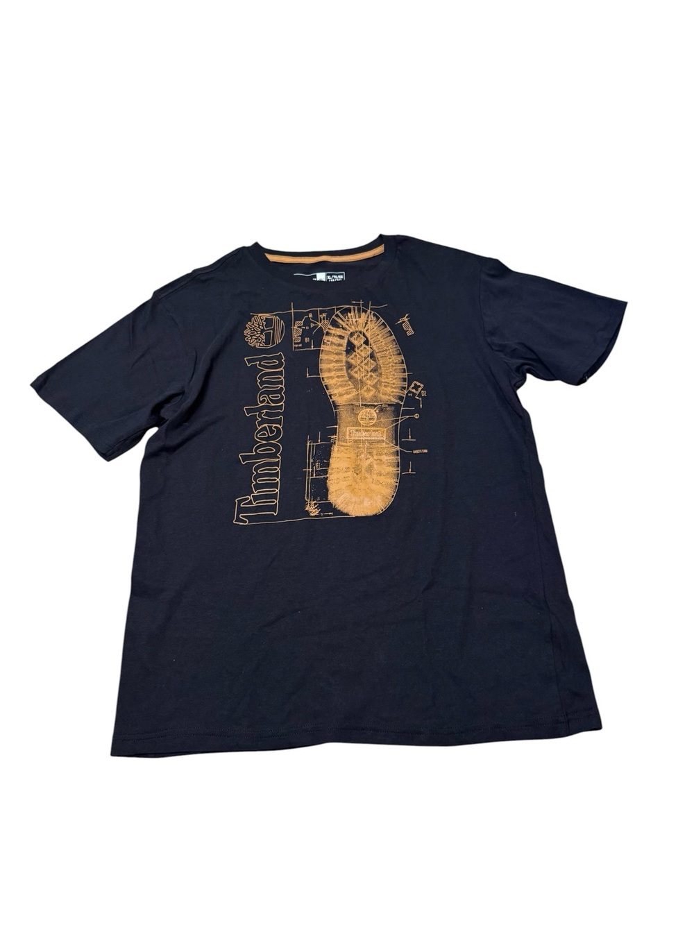 Timberland | Black Graphic Tee with Tan Boot Graphic Print New With Tags XL